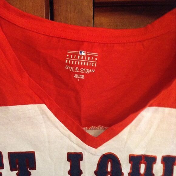 New Fifth & Ocean Essential White Cotton St Louis Cardinals Tee Shirt Size Large - Picture 5 of 5